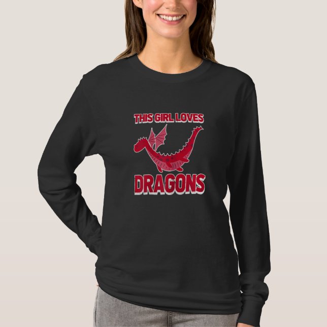 Dragons Dragon Mythical Distress T Shirt (Framsida)
