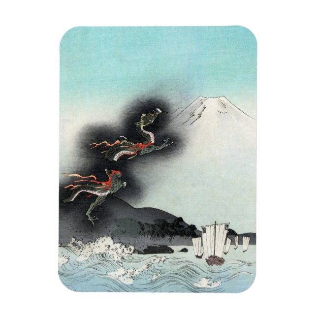 Dragons Fury Sea Battle for Mount Fuji, Japan Magnet (Vertikal)