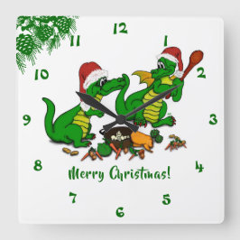 Dragons - God jul! - I dag ska jag laga mat Fyrkantig Klocka