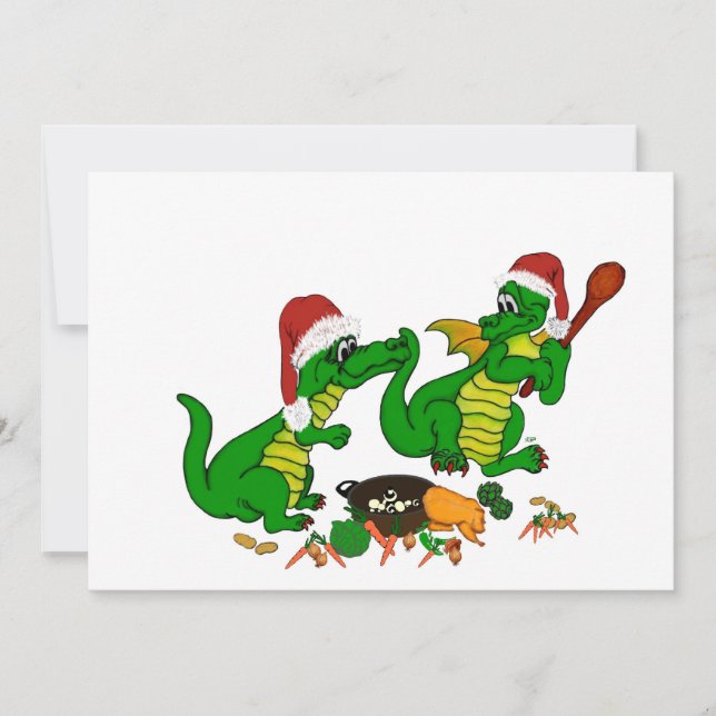 Dragons - God jul! - I dag ska jag laga mat Julkort (Framsida)
