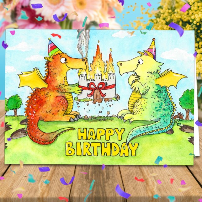 Dragons Grattis på födelsedagen hälsningskort av N Kort (Skapare uppladdad)