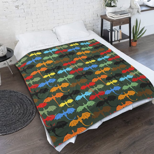 Dragons Grönt Flight Fantasy Fleecefilt (Skapare uppladdad)