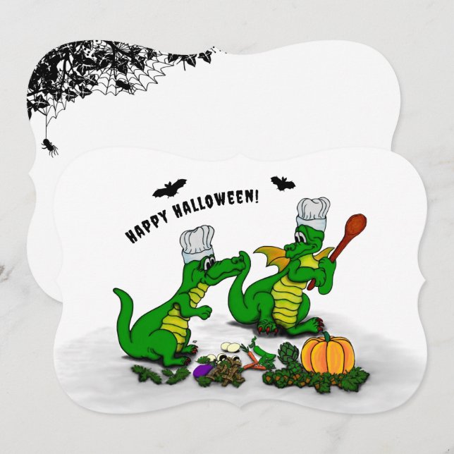 Dragons - Happy halloween! I dag ska jag laga mat Inbjudningar (Fram/baksida)