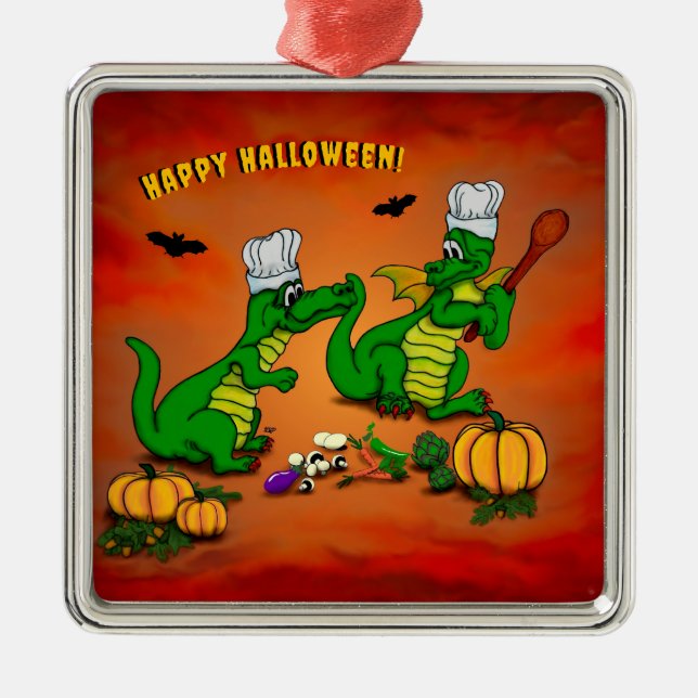 Dragons - Happy halloween! I dag ska jag laga mat Julgransprydnad Metall (Framsidan)