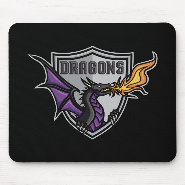 Dragons Hockey Logotyp Mouse Pad Musmatta (Framsidan)