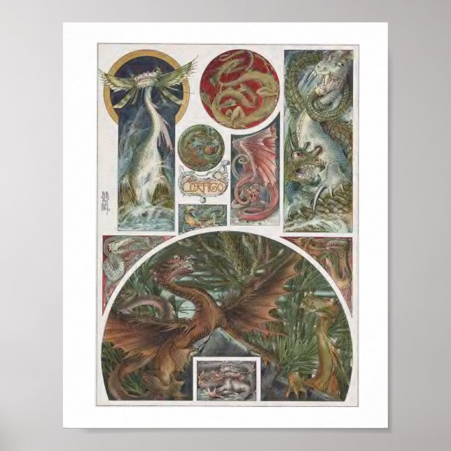 Dragons Illustration - by Anton Seder Poster (Framsidan)