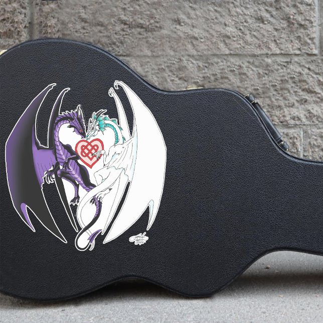 Dragons Kärlek Heart Blue Klistermärken (Skapare uppladdad)