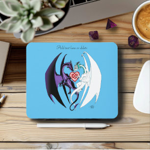 Dragons Kärlek Heart Blue Musmatta