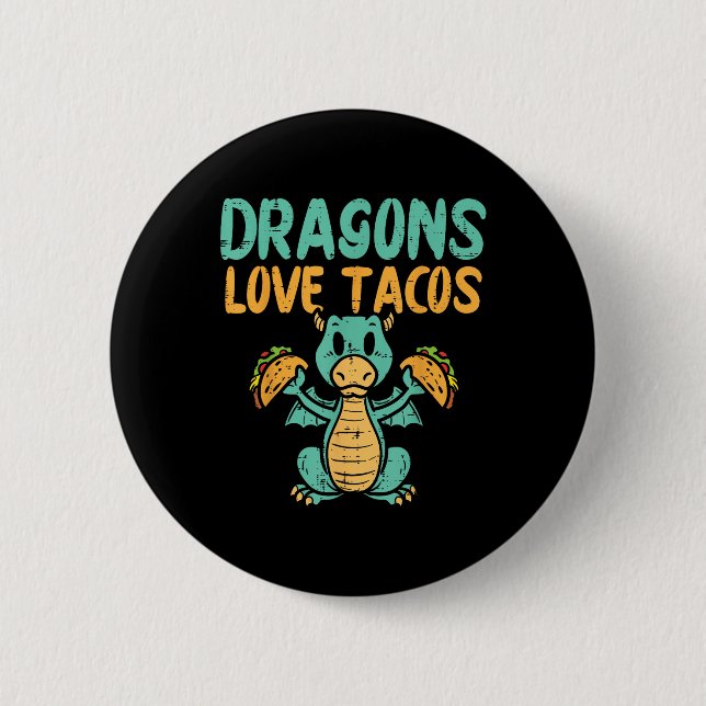 Dragons Kärlek Tacos Cute Cinco De Mayo Mexican Fo Knapp (Framsida)