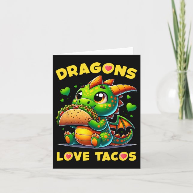 Dragons Kärlek Tacos Cute Cinco De Mayo Mexican Fo Kort (Framsida)