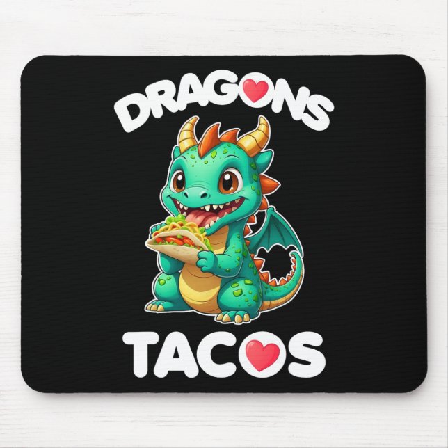 Dragons Kärlek Tacos Cute Cinco De Mayo Mexican Fo Musmatta (Framsidan)