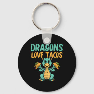 Dragons Kärlek Tacos Cute Cinco De Mayo Mexican Fo Nyckelring