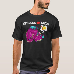 Dragons Kärlek Tacos Cute Dragon Älskare mexikansk T Shirt