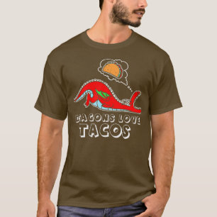 Dragons Kärlek Tacos-design Dragon-design Taco-des T Shirt