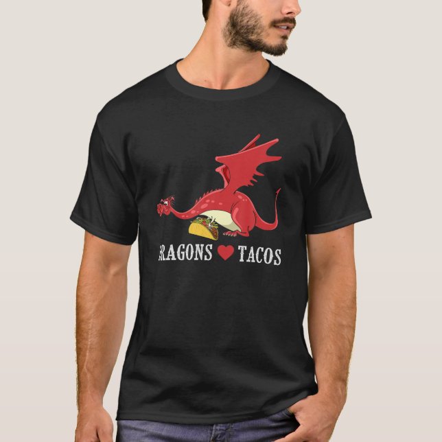 Dragons Kärlek Tacos Vuxen Kids Dragon Älskare Gif T Shirt (Framsida)