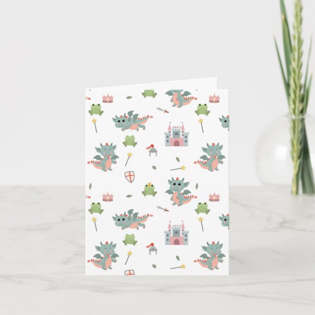 Dragons Knight Fairytale Medieval Castle Kort (Framsida)