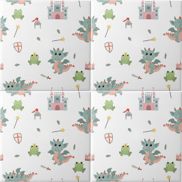 Dragons Knight Fairytale Medieval Castle Nursery Kakelplatta