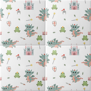 Dragons Knight Fairytale Medieval Castle Nursery Kakelplatta