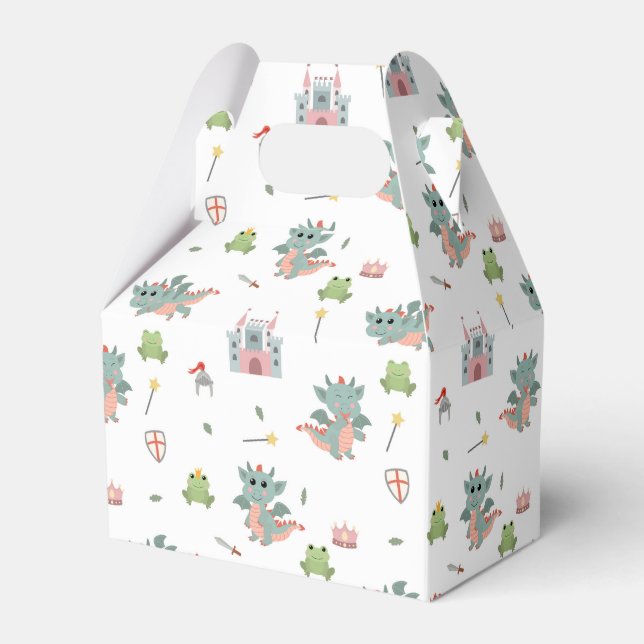 Dragons Knight Fairytale Medieval Castle Presentaskar (Framsidan Sidan)