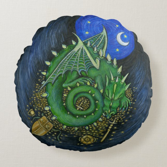 Dragon's Lair Pillow Rund Kudde (Framsidan)