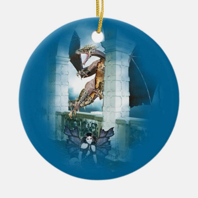 Dragon's Lair Vignette Julgransprydnad Keramik (Framsidan)