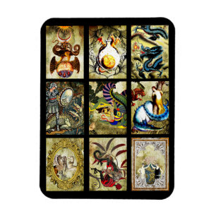 Dragons Maiden Knight Fantasy sagrytale Art Magnet