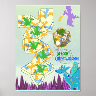 Dragons Mönster var en Cuboctahedron Poster