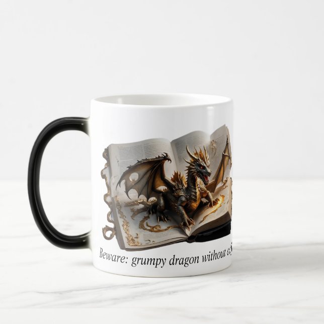 "Dragon's Morning Brew" Magic Reveal Mug – Dual Magisk Mugg (Vänster)