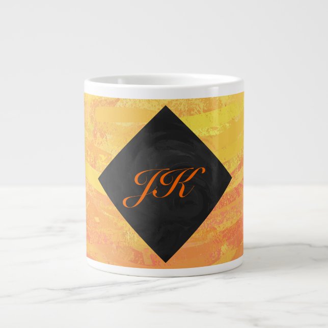 Dragons Öga Orange och Black Monogram Jumbo Mugg (Framsidan)
