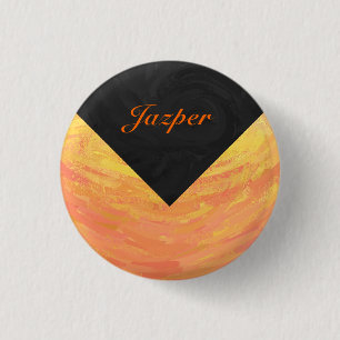Dragons Öga Orange och Black Monogram Knapp