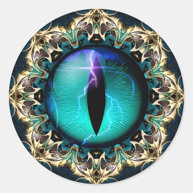 Dragons Öga Runt Klistermärke (Framsida)