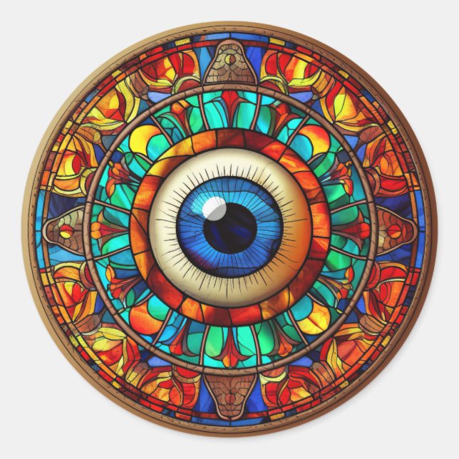 Dragons Öga Runt Klistermärke (Framsida)