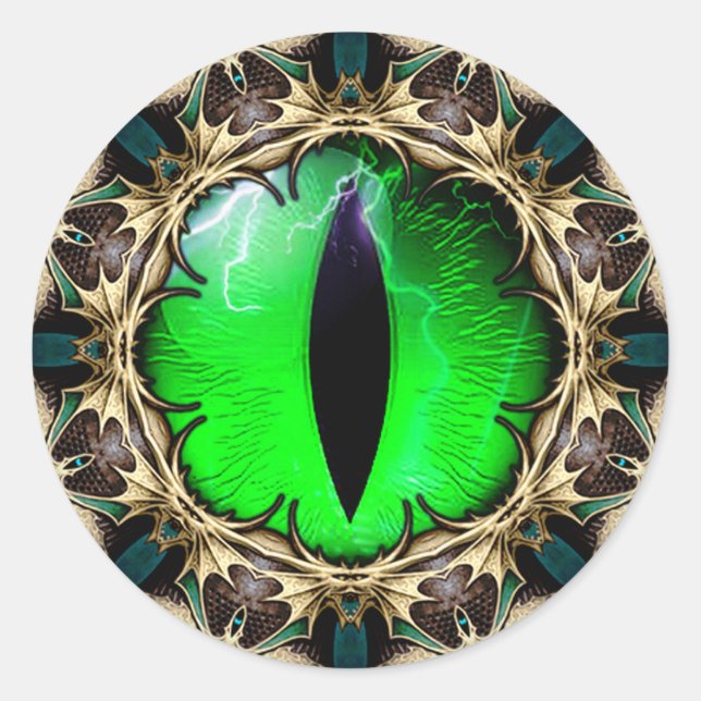 Dragons Öga Runt Klistermärke (Framsida)