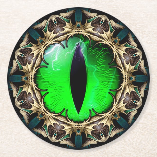 Dragons Öga Underlägg Papper Rund (Framsidan)