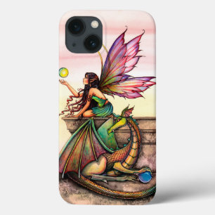 Dragon's Orbs Fairy and Dragon Fantasy Art