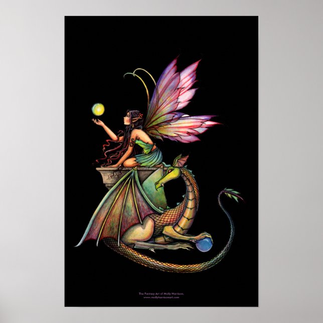 Dragon's Orbs Gothic Fairy Dragon Poster (Framsidan)