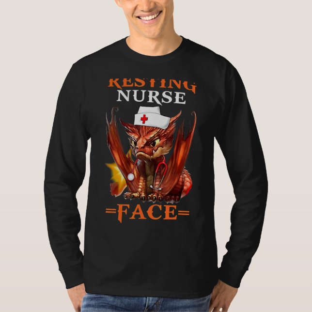 Dragons Resting Nurse Ansikte Nursing T Shirt (Framsida)