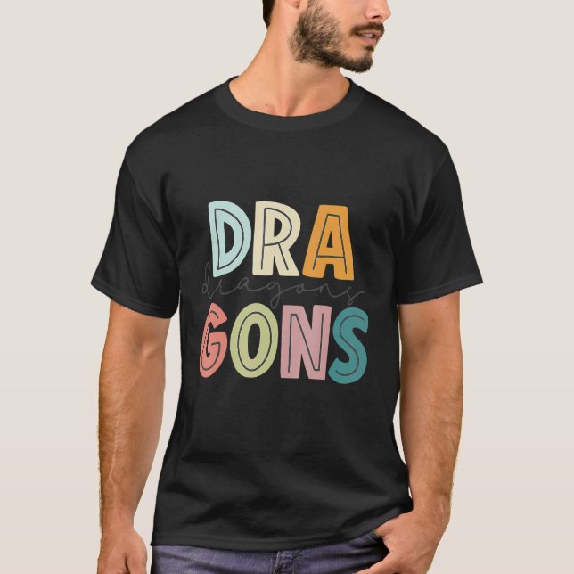 Dragons School Sportfantast Team Spirit Mascot T Shirt (Framsida)