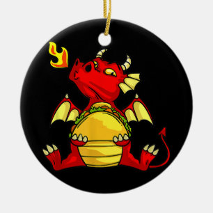Dragons Tacos Women Manar Kids Mexikanska Kärlek Julgransprydnad Keramik
