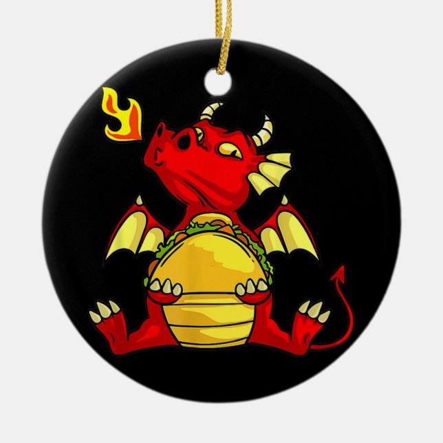 Dragons Tacos Women Manar Kids Mexikanska Kärlek Julgransprydnad Keramik (Framsidan)