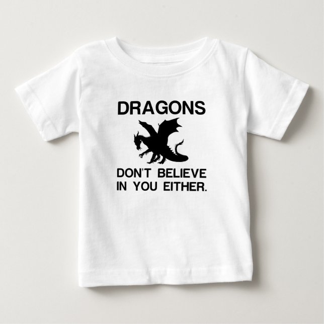 DRAGONS TROR INTE ATT DU HELLER HAR T SHIRT (Framsida)