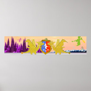 Dragons Vapensköld Tecknad Dragons World Poster