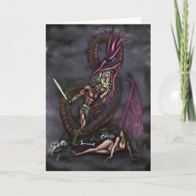 Dragonslayer Fantasy Art Card Kort (Framsida)