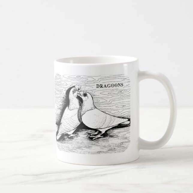Dragoon Pigeons White Pair Kaffemugg (Höger)