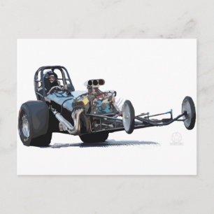 Dragracing och vintage dragsters vykort