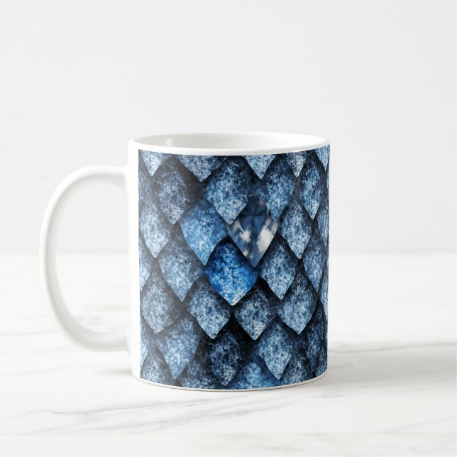 Dragskalor / blå gemen kaffemugg (Vänster)