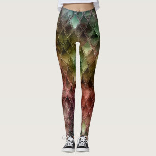 Dragskalor för regnbågsövertoning leggings