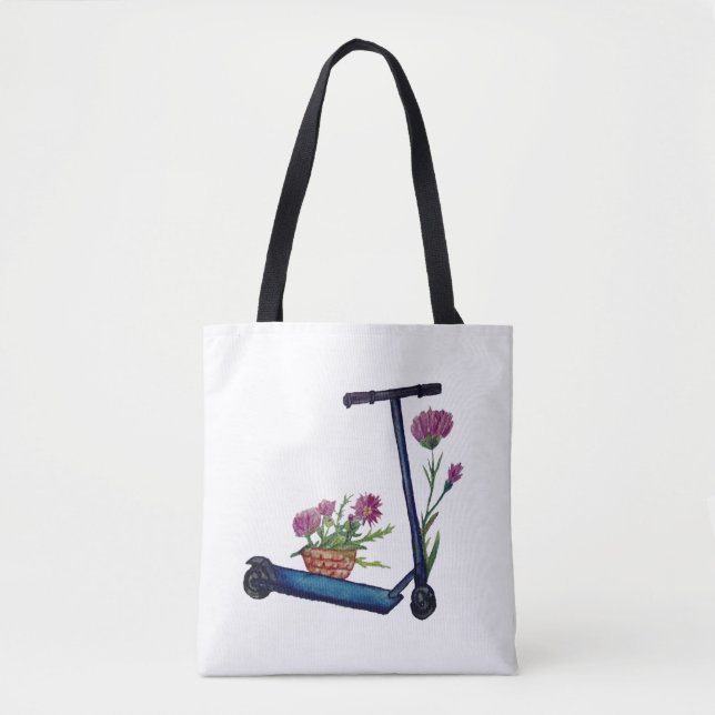 Dragsko & Blommor Akvarellkonst Väska (Framsida)