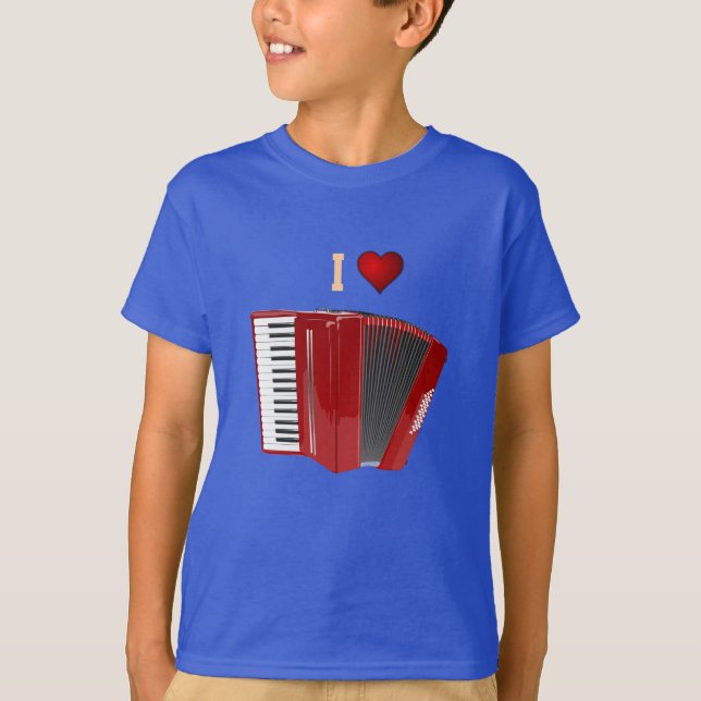 Dragspel: I Kärlek My Red Accordion T Shirt (Framsida)