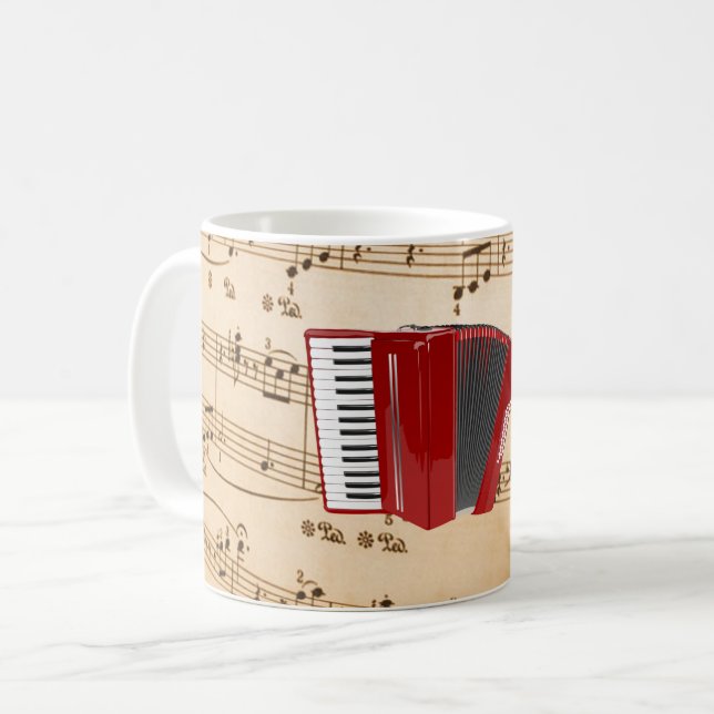 Dragspel Musik, populär design, Kaffemugg (Framsida vänster)